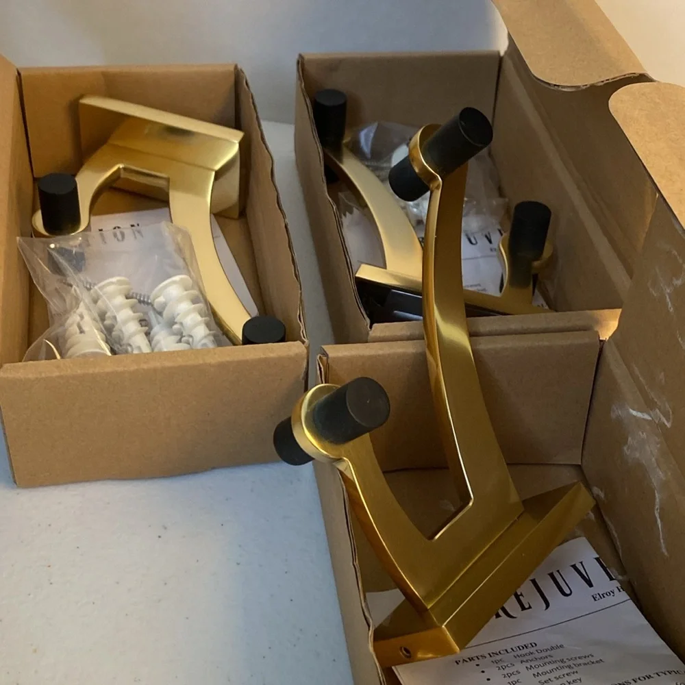 Rejuvenation Elroy Double Aged Brass Hook
